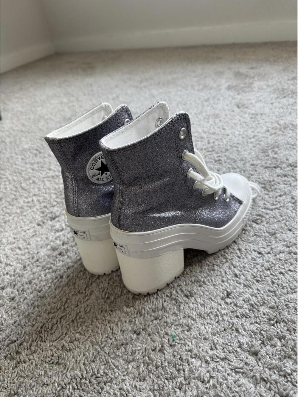 Converse Women’s 5.5 Chuck 70 De Luxe Heel Hi Top Glitter Sparkle Contemporary - Picture 6 of 9